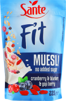 Мюслі Sante Fit з журавлин-чорницею-ягодами годжі