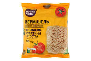 Вермишель быстрого приготовления неострая со вкусом курицы Повна Чаша м/у 60г