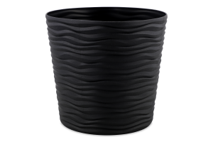 Горщик д/квітів Фьюжн 1,6л граніт з вставкою низький d16*14,5см арт115087 Алеана