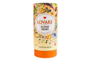 Бленд чая травяного с цветочным, фруктовым и плодово-ягодным чаем Альпийский луг Lovare тубус 80г