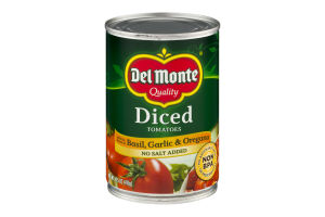 Del Monte Diced Tomatoes Basil, Garlic & Oregano No Salt Added