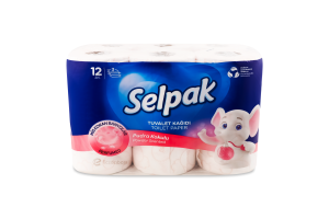 Папiр туалетний кольоровий з ароматом пудри 3-х шаровий Perfumed Selpak 12шт