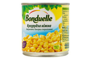 Кукуруза нежная вакуумированная стерилизованная Bonduelle ж/б 170г