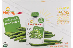 HappyBaby Organics Organic Baby Food Starting Solids 1 Green Beans - 8 CT