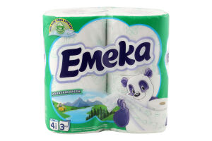 Папір туалетний 3-х шаровий Mountain fresh Emeka 4шт