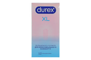 Презервативи латексні з силіконовою змазкою XL Durex 12шт