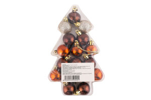 Набір куль Ялинка пластик 3см 17шт