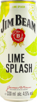 Напиток слабоалкогольный 0.33л 4.5% Lime Splash Bourbon Jim Beam ж/б