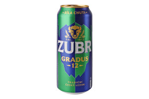 Пиво 0.5л 5.2% светлое фильтрованное пастеризованное Gradus Zubr ж/б