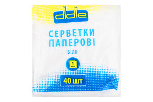 Серветки Didie одношарові 40 шт. біла