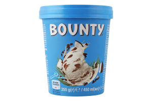 Морозиво 5% молочне з м'якоттю кокоса та шматочками молочного шоколаду Bounty ст 255г