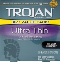 Trojan Sensitivity Ultra Thin Premium Lubricant Premium Latex Condoms - 36 CT