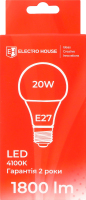 Лампа світлодіодна LED E27 4100K 20W A95 Electro House
