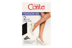 Получулки женские Conte elegant Tension 20den 23-25 nero 2пары