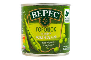 Горошок зелений мозкових сортів консервований стерилізований Верес в/с з/б 420г