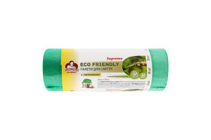 Пакеты для мусора с затяжкой 35л Eco friendly Supreme Помічниця 30шт