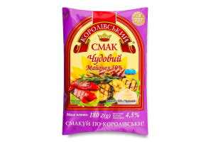 Майонез Чудовий 50% 180г п/е Королівський смак