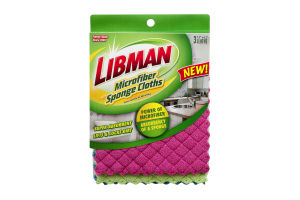 Libman Microfiber Sponge Cloths - 3 CT