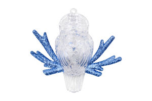 Підвіска новорічна Сова синя 9*10,5см КМ