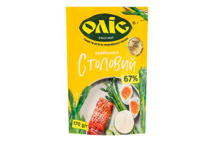 Майонез 67% Столовий Оліс д/п 170г