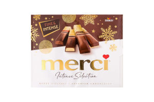 Цукерки 4 сорти гіркого шоколаду Merci 250г