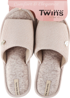 Капці відкриті домашні жіночі Twins №7538 40 сірий/пудровий