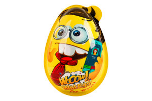 Яйцо пластиковое для мальчика с конфетами и сюрпризом Mini egg Wooow п/у 30г в ассорт