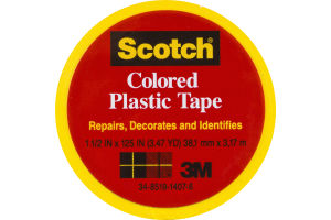 Scotch Yellow Colored Plastic Tape