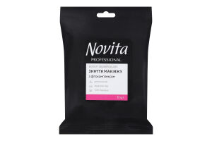 Салфетки влажные для снятия макияжа с фитокомплексом Professional Novita 15шт