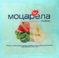 Сыр 45% мягкий подплавленный кубик Моцарелла Lel' м/у 200г