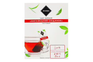 Чай чорний байховий листовий купаж Англійський сніданок RIOBA в/с к/у 15х2.5г