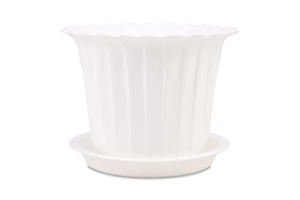 Горщик д/квітів Тюльпан білий 0,6л 13,5*8,5*9,5см з піддоном Еталон-С