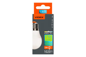 Лампа ЛЕД G45h 6W E27 4100K Videx
