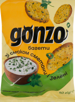 Сухарики пшеничні зі смаком сметани і зелені Багети Gonzo м/у 50г