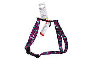 Шлея д/собак Око монстра з QR паспортом анатомічна H-образна нейлон пластиковий фастекс р.S 15мм A30-45см B35-45см WauDog