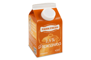 Ряженка 2.5% Farm Fresh п/п 430г