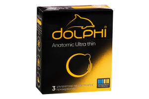 Презервативы в силиконовой смазке с накопителем Anatomic Ultra thin Dolphi 3шт