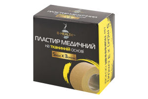 Пластир медичний на тканинний основі котушковий 5мх3см B-health 1шт