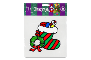 Наліпка на вікно Новоріч дизайн 20см в асор 833974