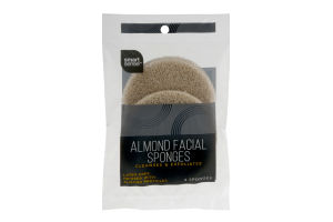 Smart Sense Almond Facial Sponges- 2 CT