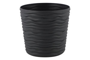 Горщик д/квітів Фьюжн 0,6л граніт з вставкою низький d12*11см арт115086 Алеана