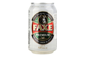 Пиво 0.33л 4.6% світле фільтроване пастеризоване Premium Faxe з/б