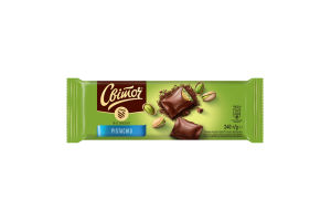 Шоколад молочный с начинкой из лесных орехов, начинкой с фисташковым вкусом и фисташками Exclusive Світоч м/у 240г