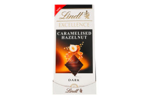 Шоколад темный с карамелизированным фундуком и карамелью Excellence Lindt к/у 100г