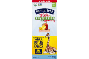 Stonyfield Organic Yokids Whole Milk Yogurt Squeezers Strawberry Banana - 8 CT