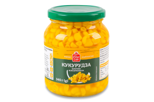 Кукуруза сахарная из целых зерен консервированная стерилизованная Fine Life в/с с/б 340г