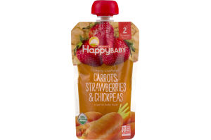 HappyBaby Organic Baby Food Stage 2 Carrots, Strawberries & Chickpeas