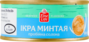 Икра минтая пробойная соленая с добавлением масла Fine Life ж/б 80г