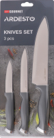 Набір ножів Gemini Gourmet сірий нержавіюча сталь/пластик 3предмети Ardesтo