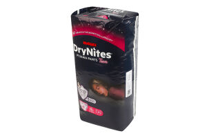 Трусики-подгузники для девочек от 13лет ночные 48-60кг Teen DryNites Huggies 9шт